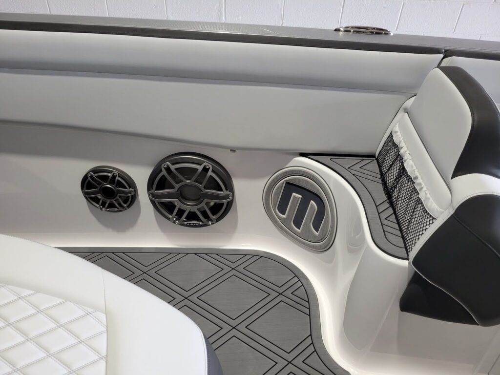 2022 Mystic Powerboats M4200 with quad Mercury Racing 450R engines at Lake of the Ozarks