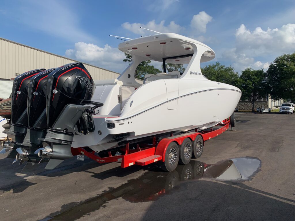 2022 Mystic Powerboats M4200 with triple Mercury Racing 450R engines