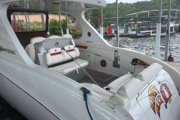 Available for Purchase 134 2022 Mystic Powerboats M4200 with triple Mercury Racing 450R engines